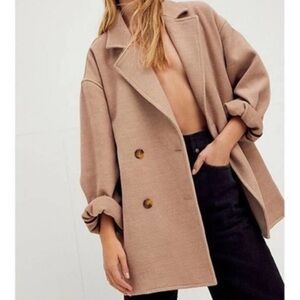 Free People Hannah Coat in Nude